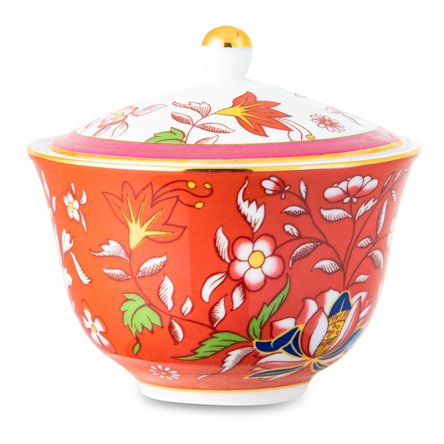 Пиала с крышкой и блюдцем Wedgwood Вандерласт Малина 7,6 см, 150 мл, фарфор