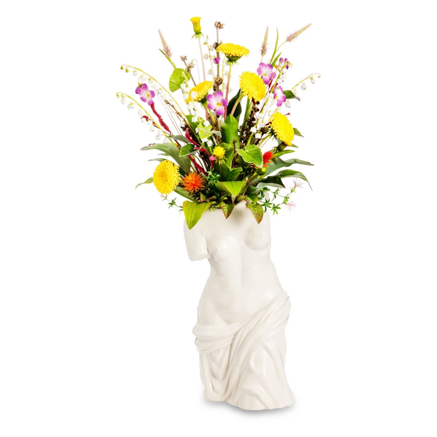 Композиция из холодного фарфора Лесная Нимфа (ландыши, одуванчики, фиалки)