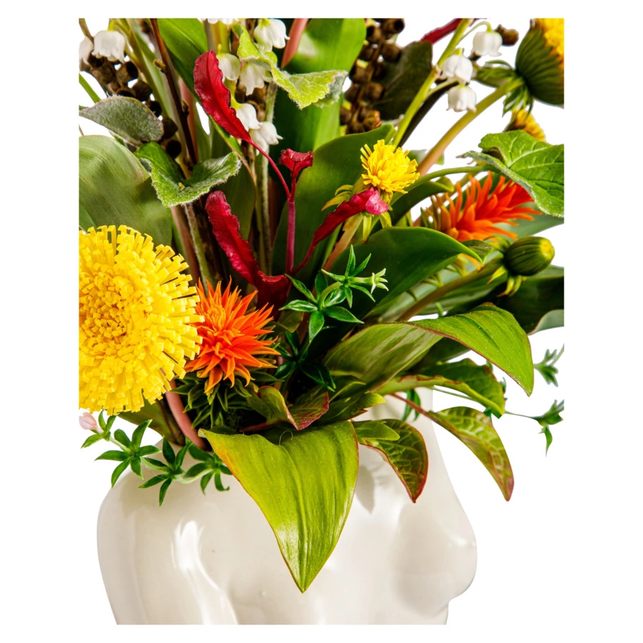 Композиция из холодного фарфора Лесная Нимфа (ландыши, одуванчики, фиалки)