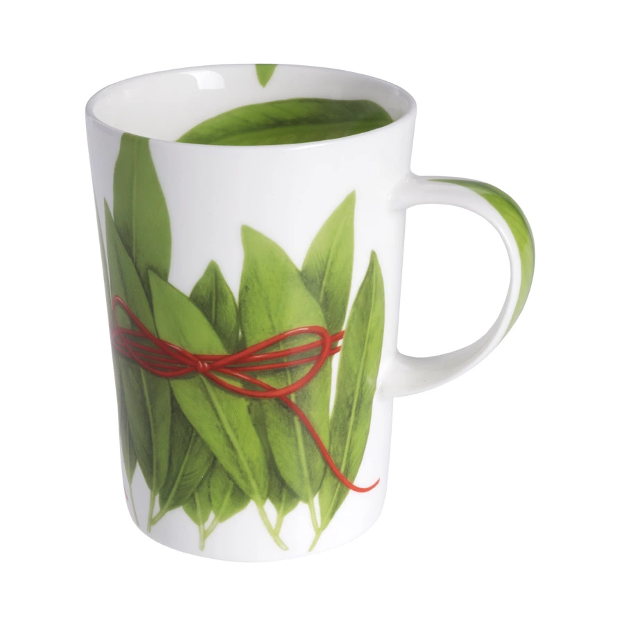 Кружка Taitu Лист с красной нитью 450 мл, фарфор костяной