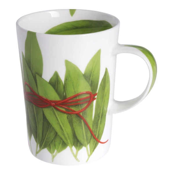 Кружка Taitu Лист с красной нитью 450 мл, фарфор костяной
