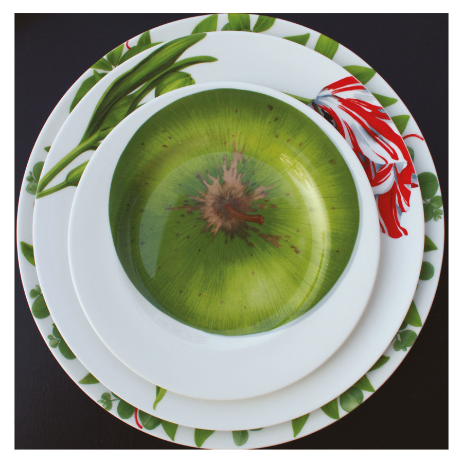 Тарелка закусочная Taitu Свобода Яблоко 21,5 см, фарфор костяной, зеленый