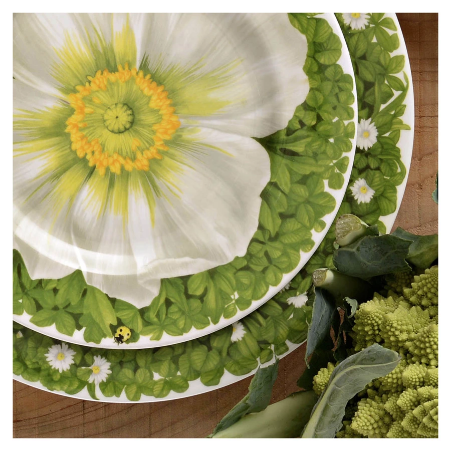 Тарелка закусочная Taitu Итальянские луга Макросъемка 21,5 см, фарфор костяной, белый