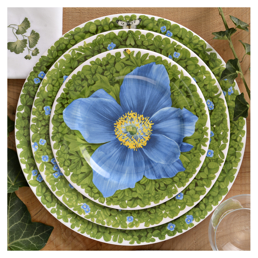 Тарелка закусочная Taitu Итальянские луга Макросъемка 21,5 см, фарфор костяной, голубой