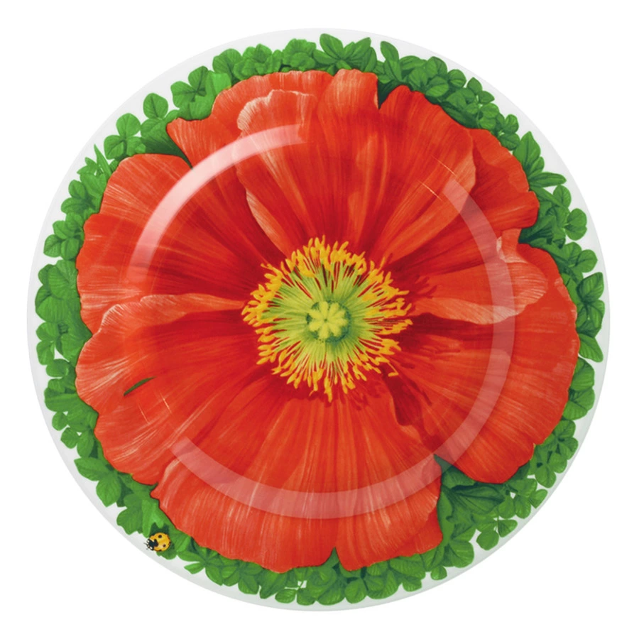 Тарелка закусочная Taitu Итальянские луга Макросъемка 21,5 см, фарфор костяной, красный