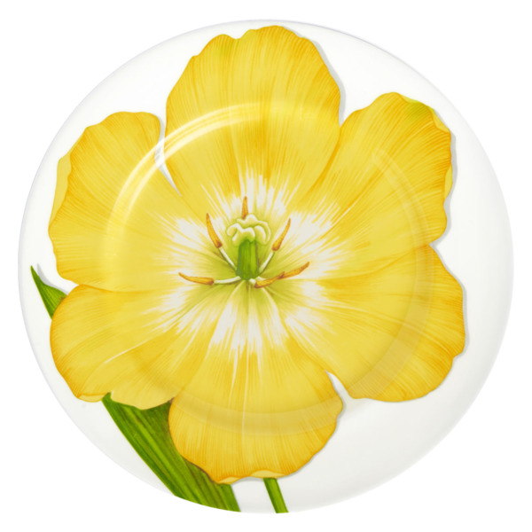 Тарелка обеденная Taitu Свобода Цветок 27 см, фарфор костяной, желтый