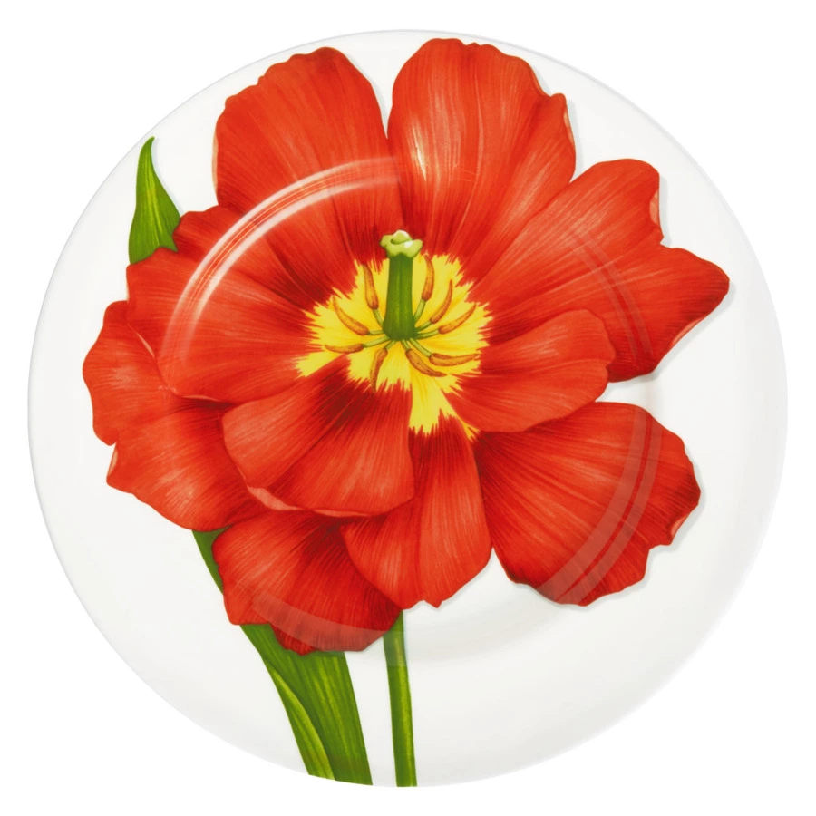 Тарелка обеденная Taitu Свобода Цветок 27 см, фарфор костяной, красный