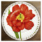 Тарелка обеденная Taitu Свобода Цветок 27 см, фарфор костяной, красный