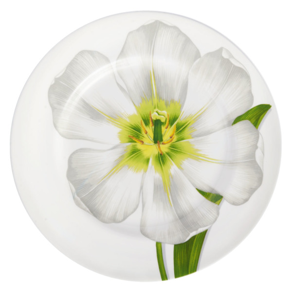 Тарелка обеденная Taitu Свобода Цветок 27 см, фарфор костяной, белый