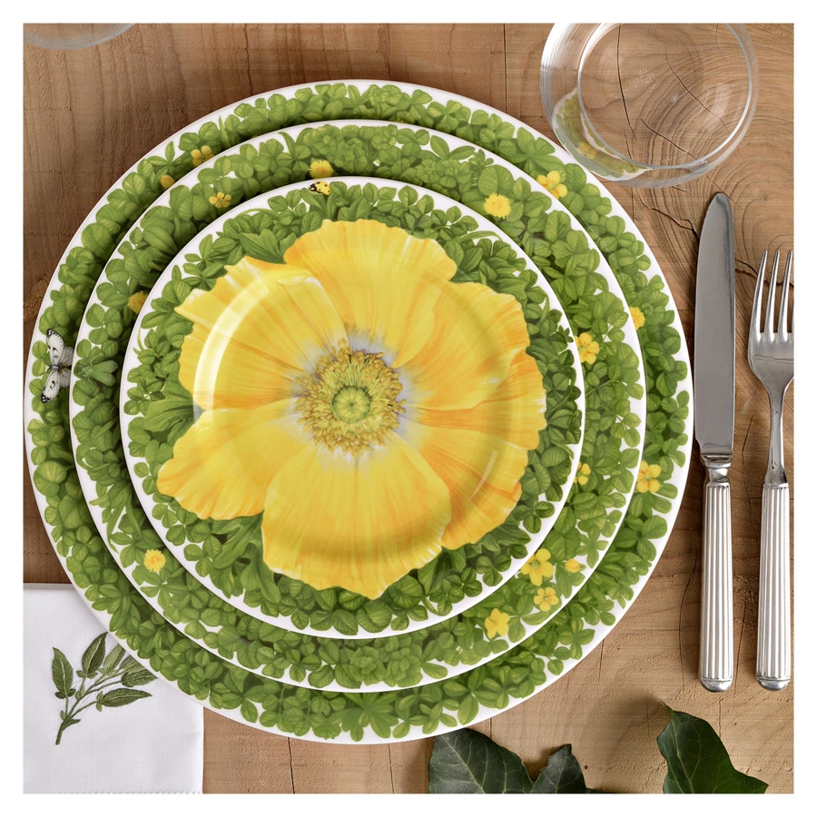 Тарелка обеденная Taitu Итальянские луга Вид 27 см, фарфор костяной, желтый