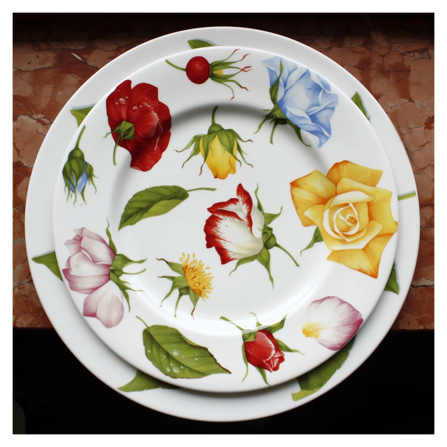 Тарелка обеденная Taitu Романтика 27 см, фарфор костяной