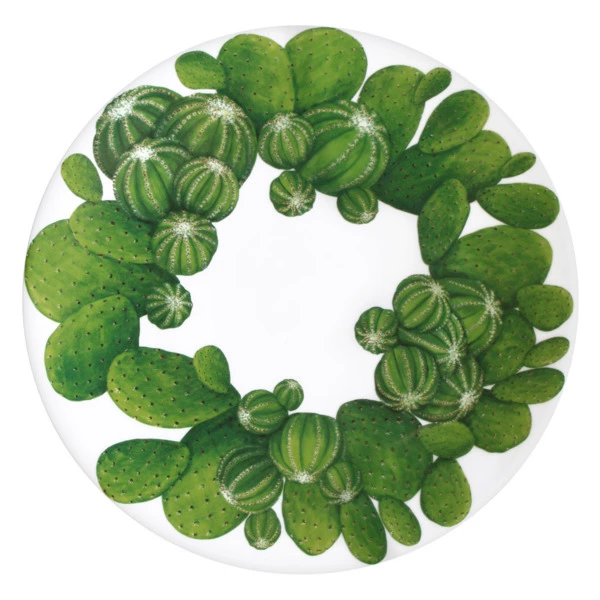 Тарелка обеденная Taitu Кактусы 27 см, фарфор костяной