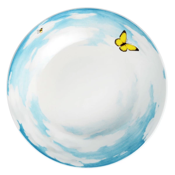 Тарелка суповая Taitu Итальянские луга Небо 20,5 см, фарфор костяной, желтый