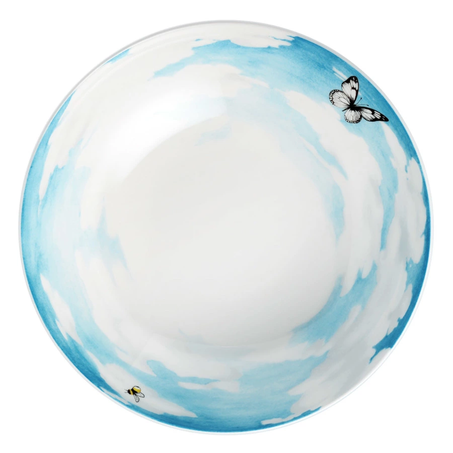 Тарелка суповая Taitu Итальянские луга Небо 20,5 см, фарфор костяной, белый