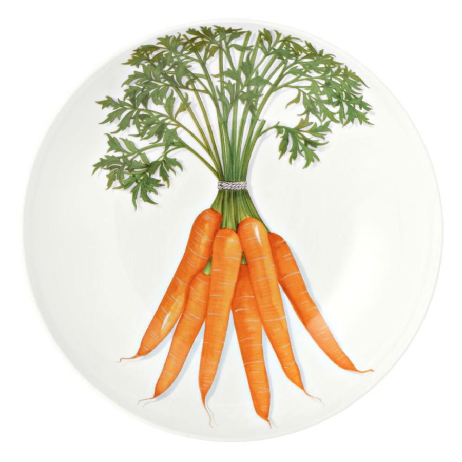 Тарелка суповая Taitu Свобода Овощ 20,5 см, фарфор костяной, оранжевый