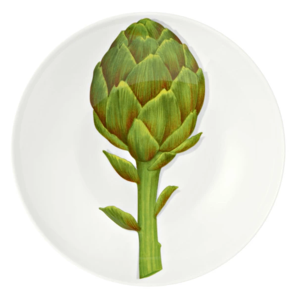 Тарелка суповая Taitu Свобода Овощ 20,5 см, фарфор костяной, зеленый