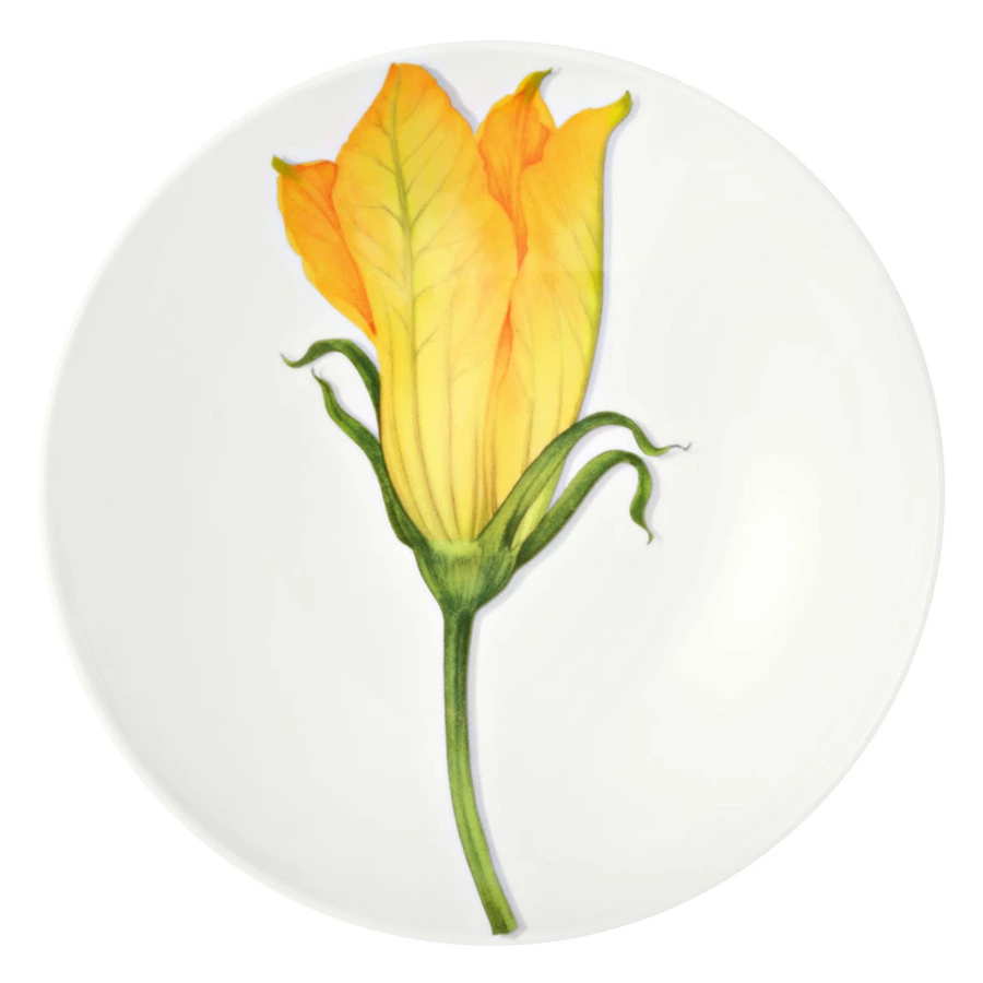 Тарелка суповая Taitu Свобода Овощ 20,5 см, фарфор костяной, желтый
