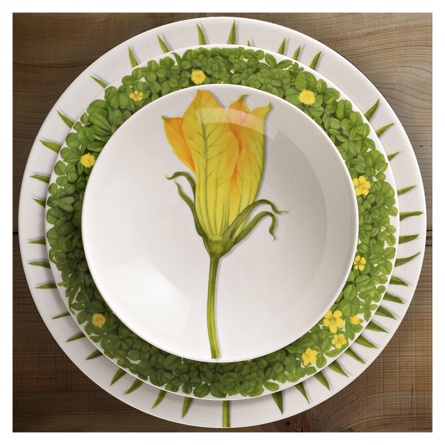 Тарелка суповая Taitu Свобода Овощ 20,5 см, фарфор костяной, желтый