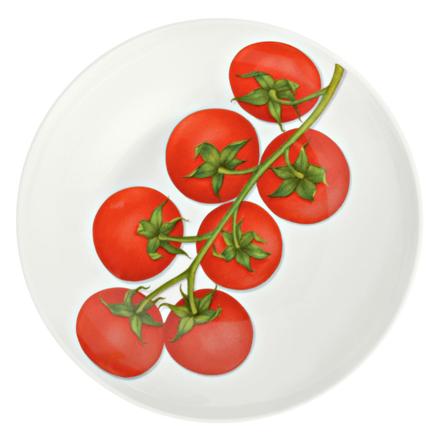 Тарелка суповая Taitu Свобода Овощ 20,5 см, фарфор костяной, красный