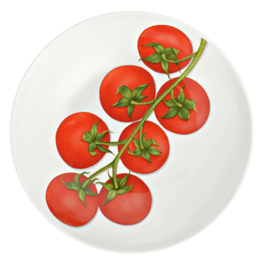 Тарелка суповая Taitu Свобода Овощ 20,5 см, фарфор костяной, красный