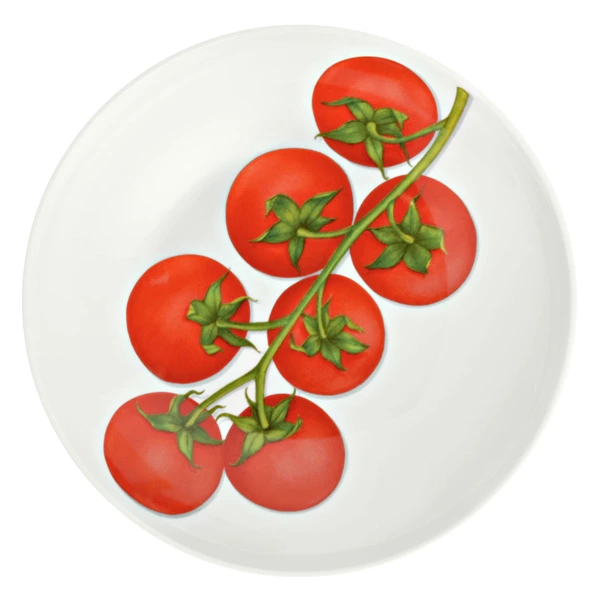 Тарелка суповая Taitu Свобода Овощ 20,5 см, фарфор костяной, красный