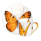 Чашка кофейная с блюдцем Taitu Свобода Бабочка 100 мл, фарфор костяной, оранжевый