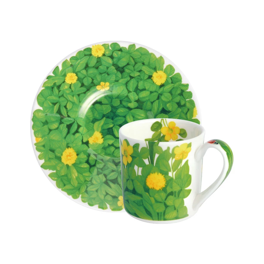 Чашка кофейная с блюдцем Taitu Итальянские луга 100 мл, фарфор костяной, желтый