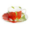 Чашка чайная с блюдцем Taitu Свобода Цветок 230 мл, фарфор костяной, красный