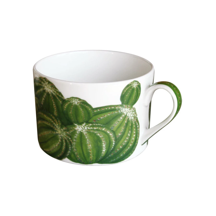 Чашка чайная с блюдцем Taitu Кактусы 230 мл, фарфор костяной