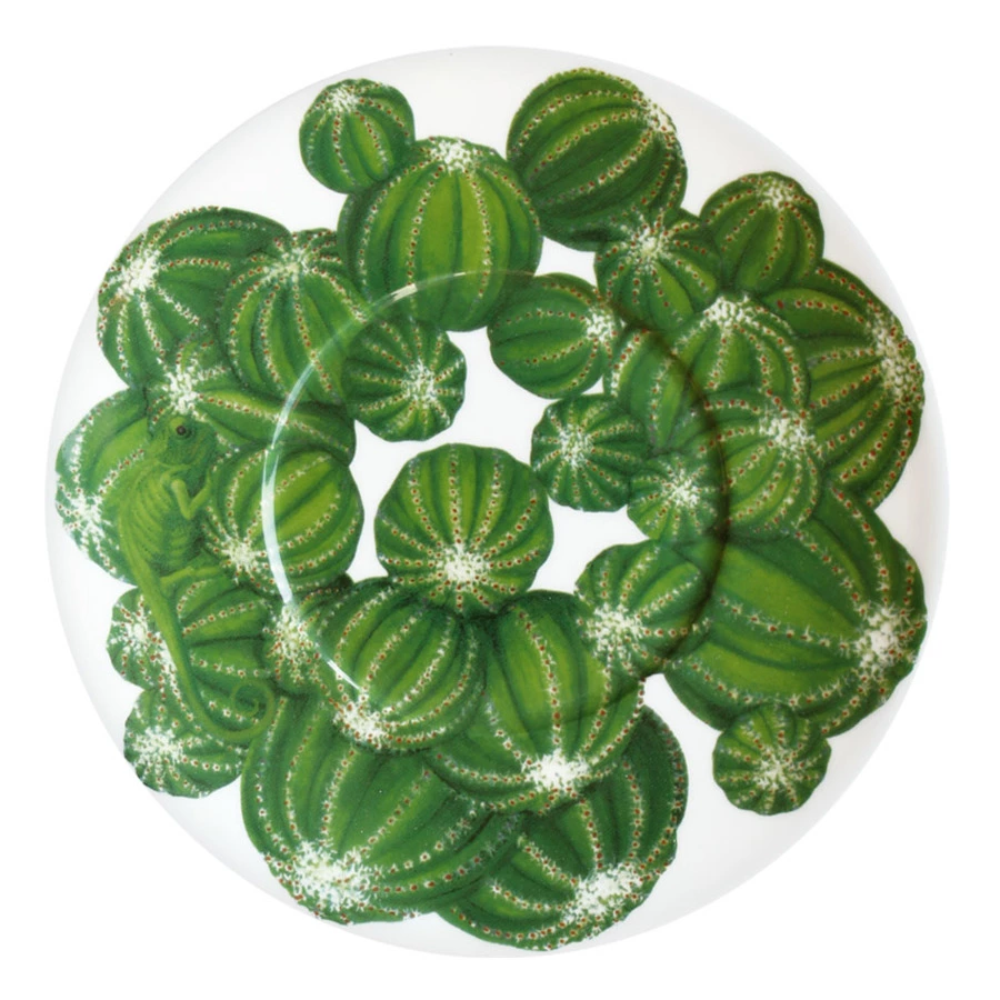 Чашка чайная с блюдцем Taitu Кактусы 230 мл, фарфор костяной