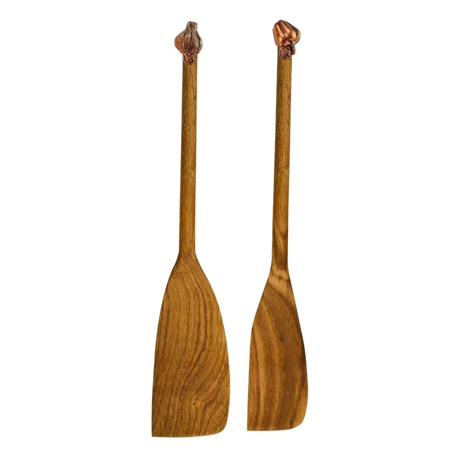 Набор деревянных лопаток в коробке Кольчугинский мельхиор Чеснок-Перчик 21 см, 2 шт, медь
