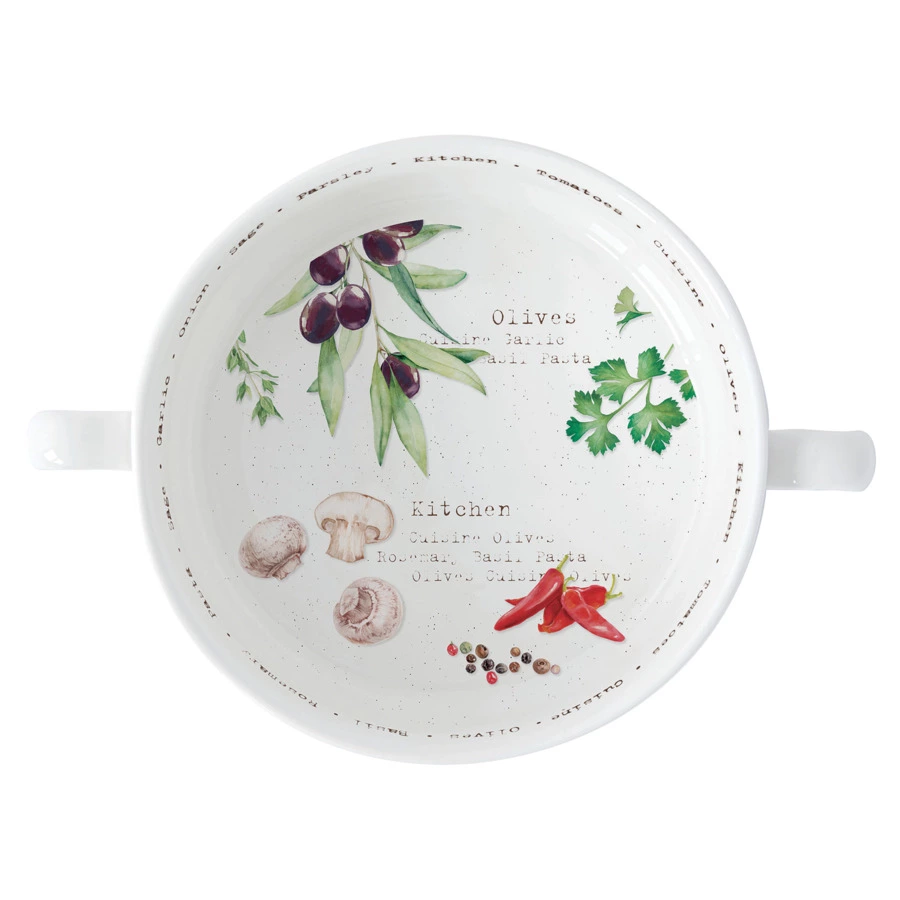 Форма для запекания и сервировки с ручками Easy Life Домашняя кухня 16 см, фарфор твердый