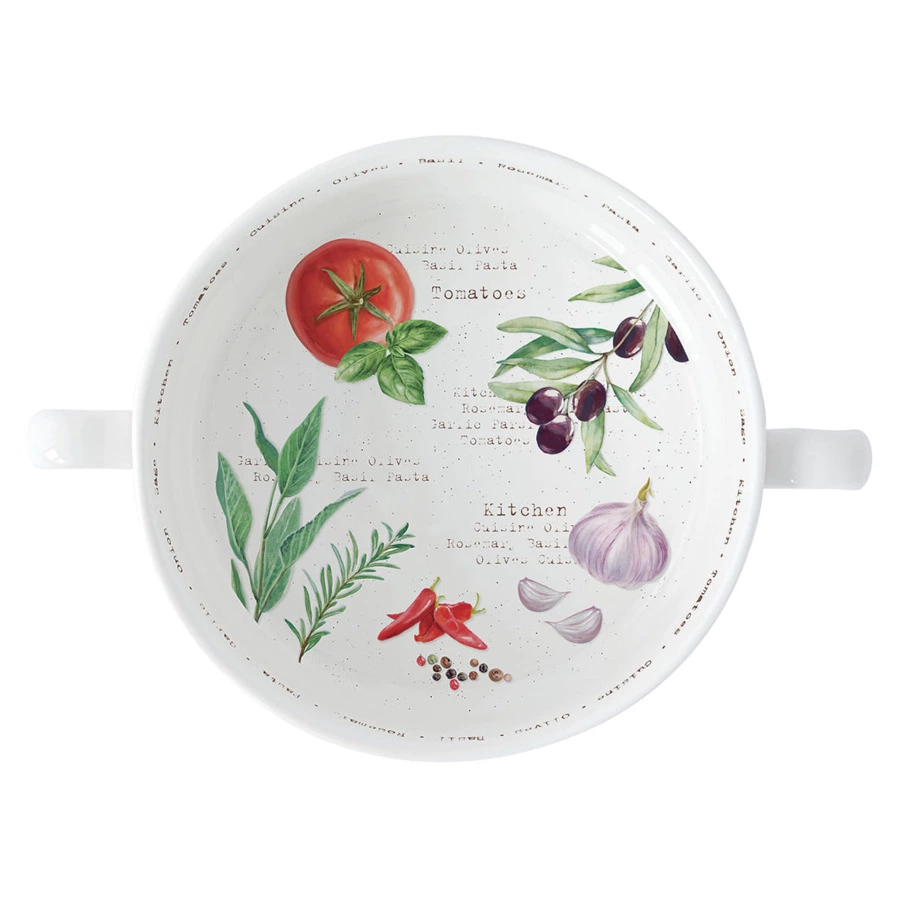 Форма для запекания и сервировки с ручками Easy Life Домашняя кухня 20 см, фарфор твердый