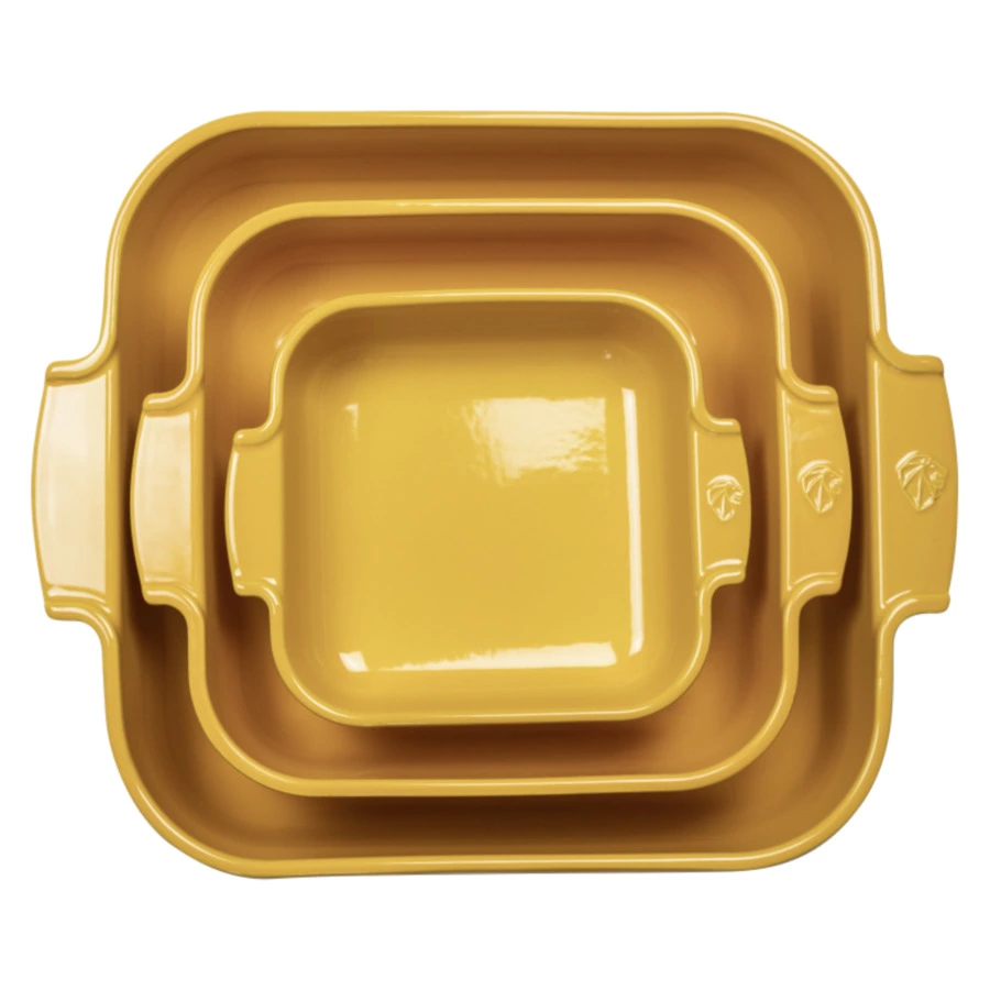 Форма для запекания квадратная Peugeot Saffron Yellow 21х21х5,4 см, 1,1л, керамика, желтая