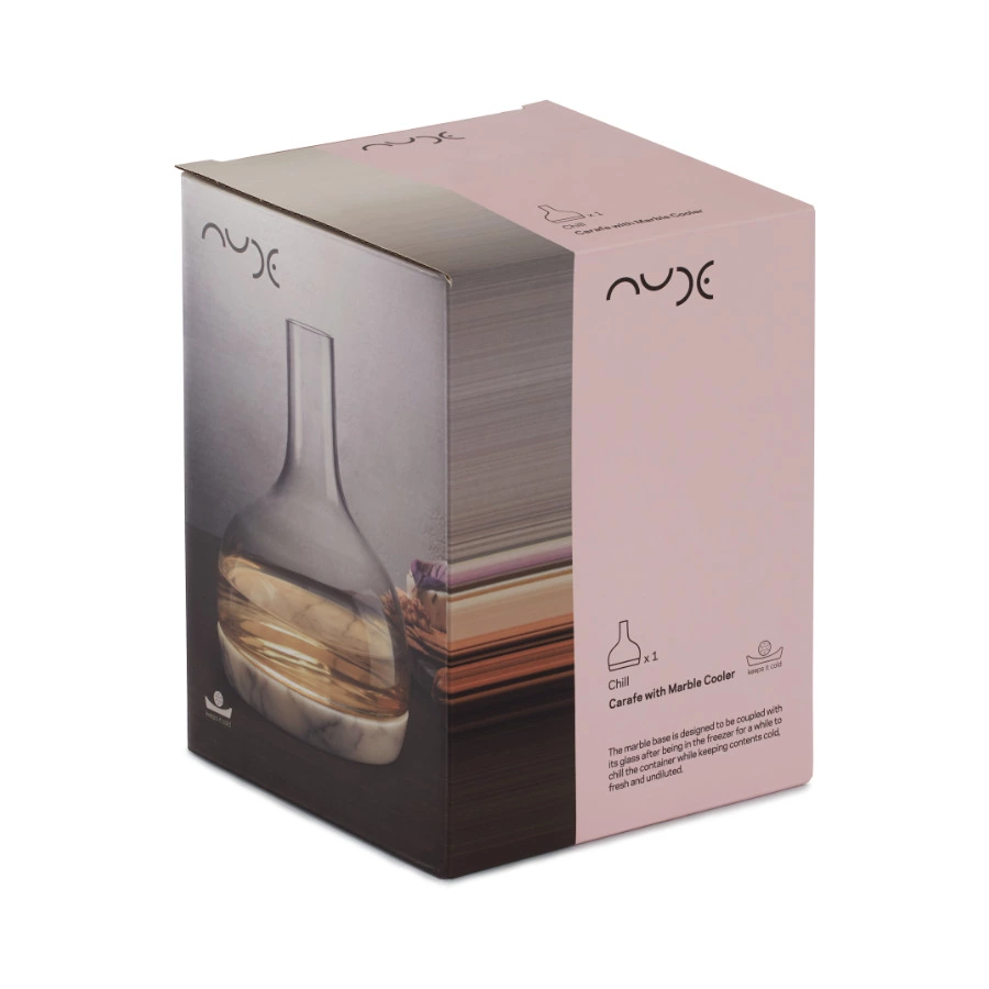 Декантер для вина Nude Glass Прохлада 1,25 л, стекло хрустальное, мрамор