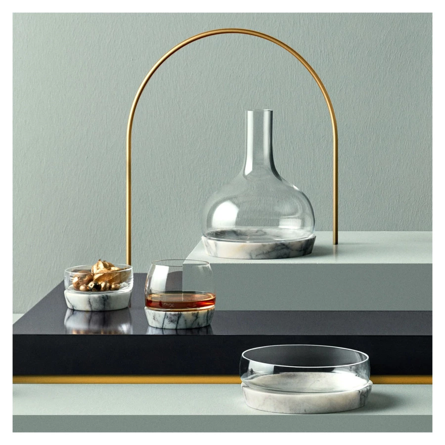 Декантер для вина Nude Glass Прохлада 1,25 л, стекло хрустальное, мрамор