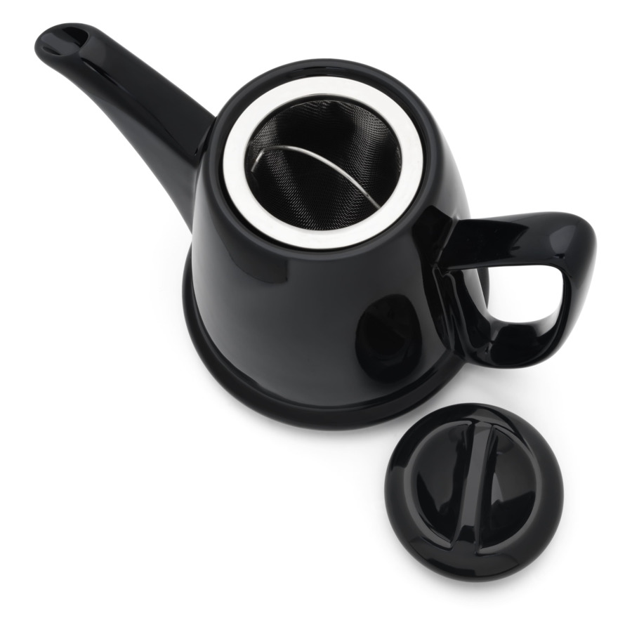 Чайник заварочный Bredemeijer Manto c фильтром, 1 л, керамика, в стальном черном корпусе, черный