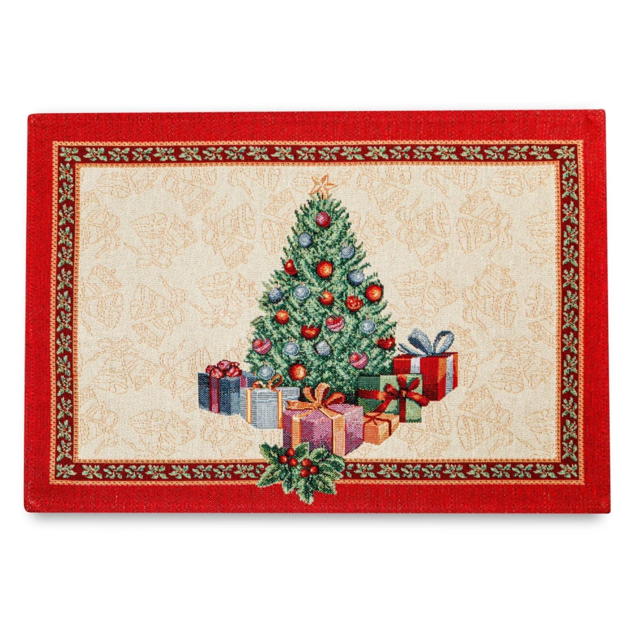 Салфетка сервировочная Eurotex Рожденственские подарки 35х50 см, гобелен, п/к