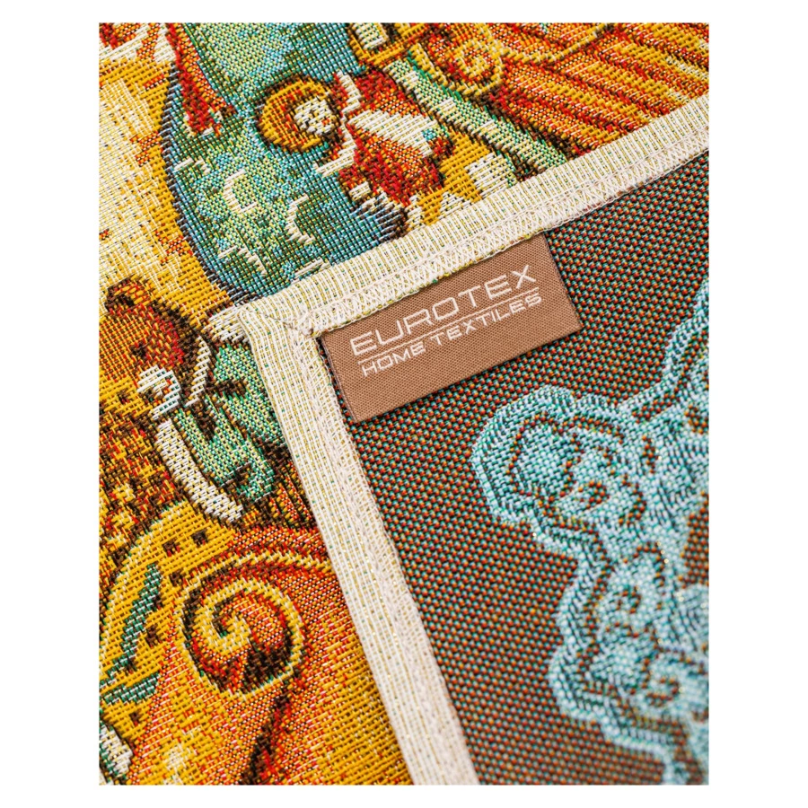 Дорожка для стола Eurotex Сани Деда Мороза Люрекс 45х140 см, гобелен, п/к