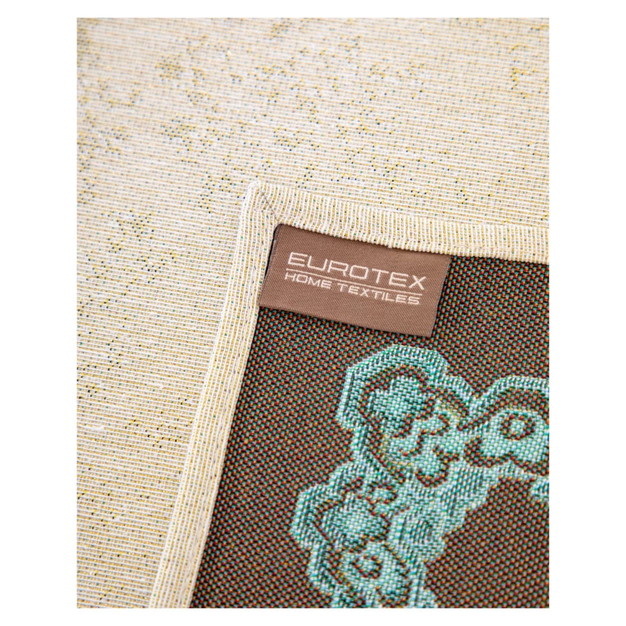 Скатерть прямоугольная Eurotex Сани Деда Мороза Люрекс 140х260 см, гобелен, п/к