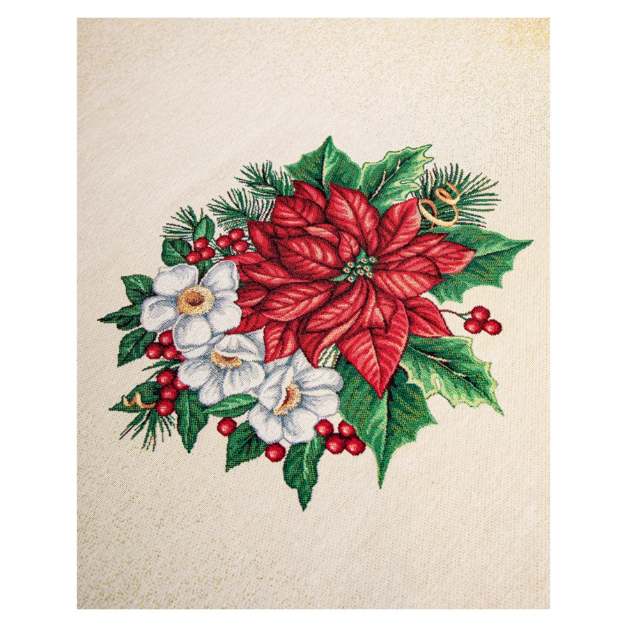 Скатерть прямоугольная Eurotex Рождественские Свечи 140х180 см, гобелен, п/к