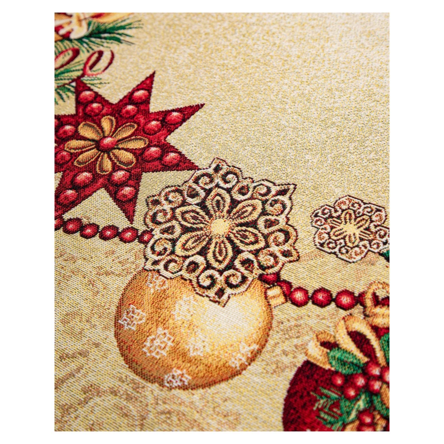 Скатерть прямоугольная Eurotex Рождественские Свечи 140х180 см, гобелен, п/к