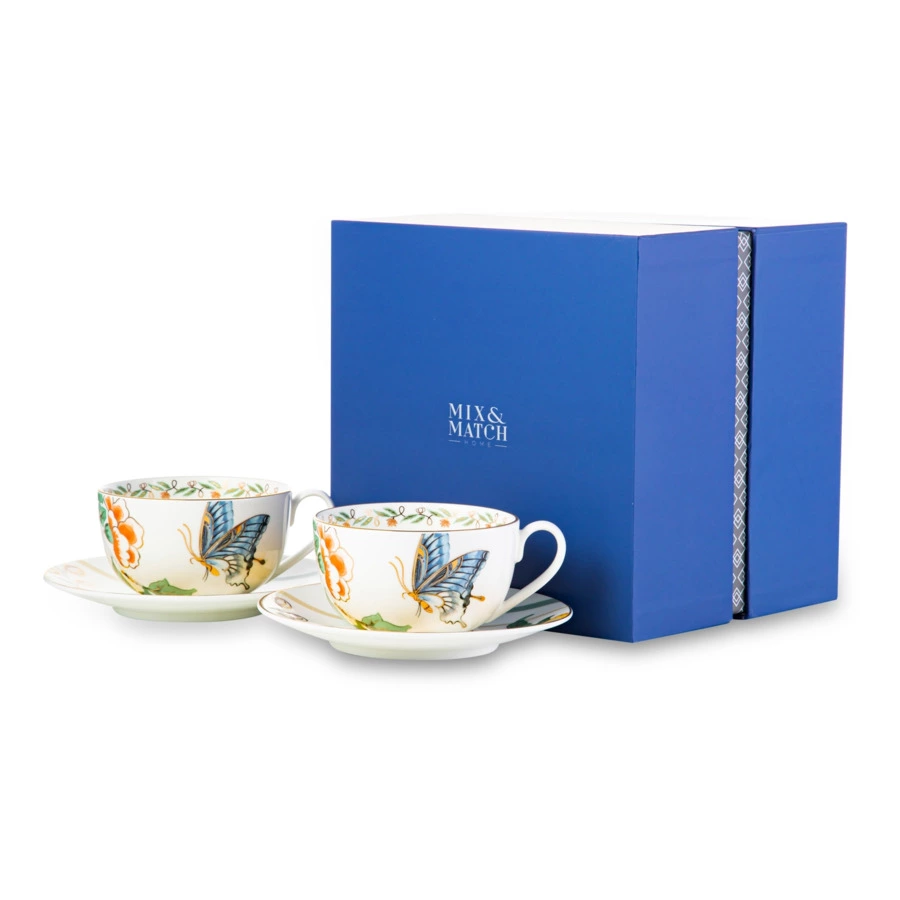 Набор чашек чайных с блюдцами Mix&Match Home Гармония  290 мл, 2 шт, фарфор