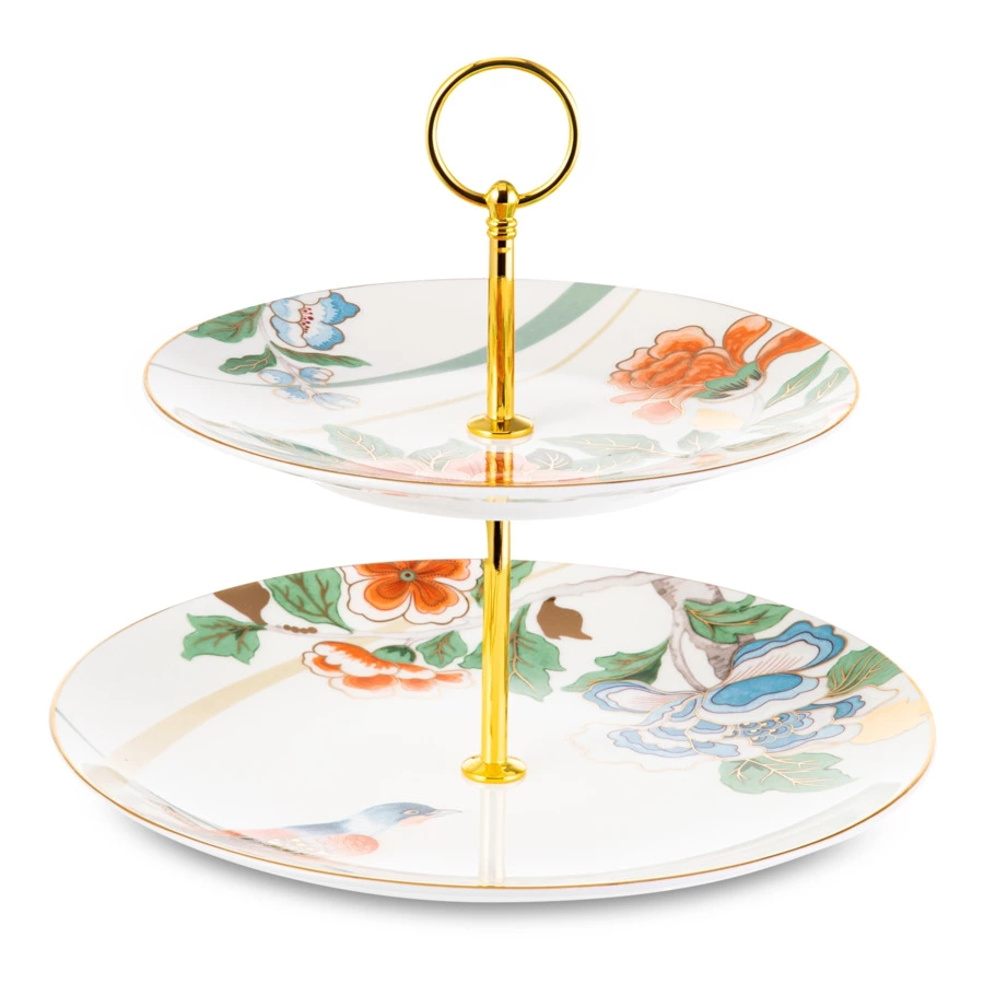 Блюдо двухъярусное Mix&Match Home Гармония 26,5 см, фарфор