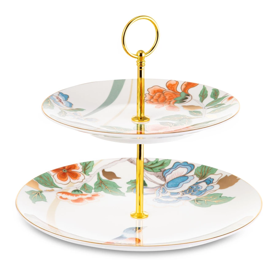 Блюдо двухъярусное Mix&Match Home Гармония 26,5 см, фарфор