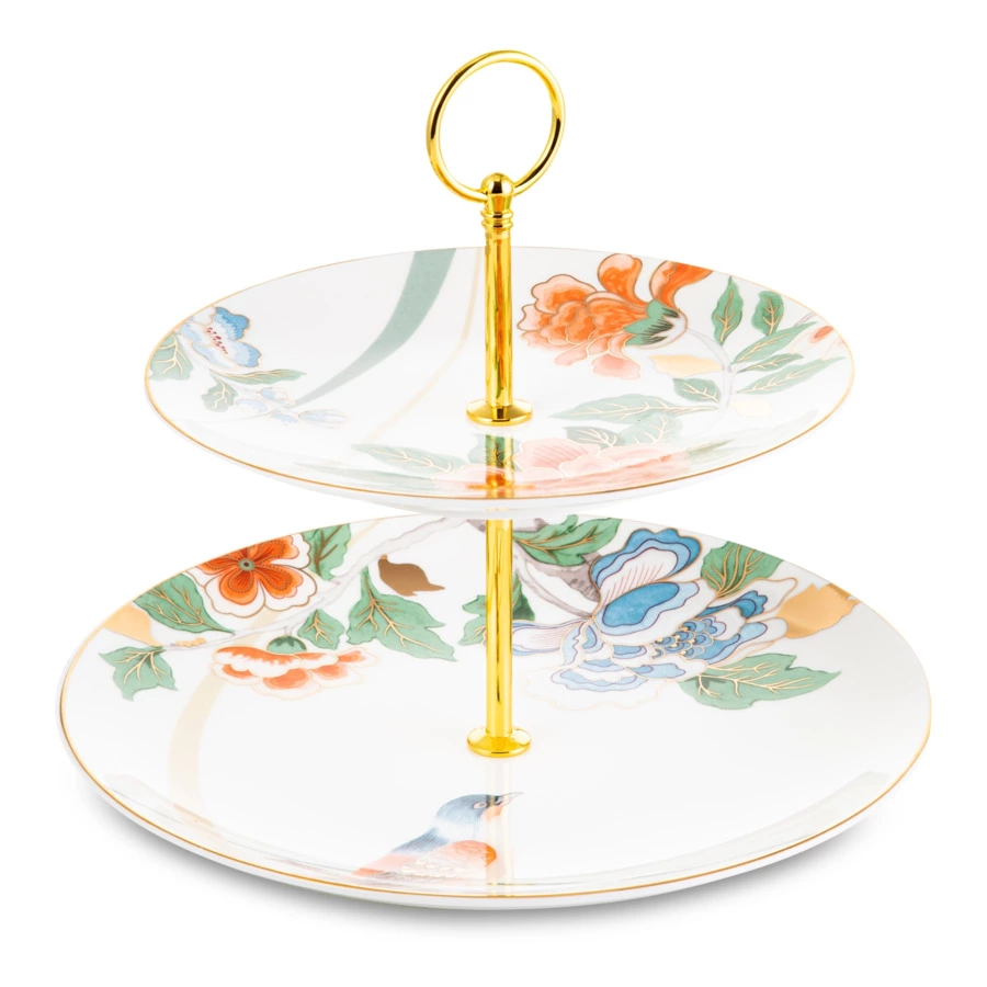 Блюдо двухъярусное Mix&Match Home Гармония 26,5 см, фарфор