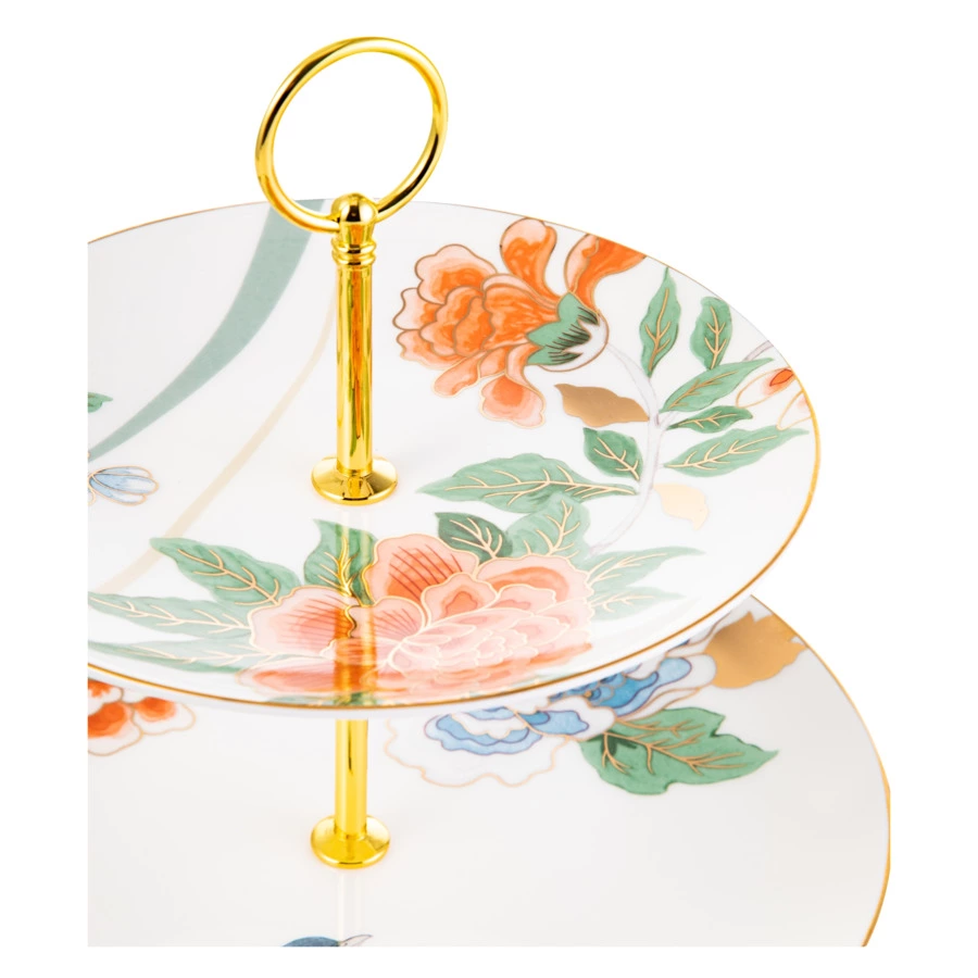 Блюдо двухъярусное Mix&Match Home Гармония 26,5 см, фарфор