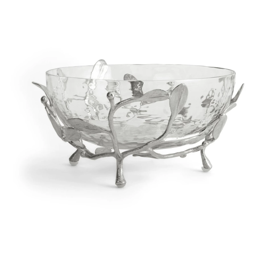 Чаша на подставке Michael Aram Лавровый лист 16 см, стекло
