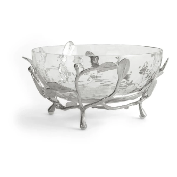 Чаша на подставке Michael Aram Лавровый лист 16 см, стекло