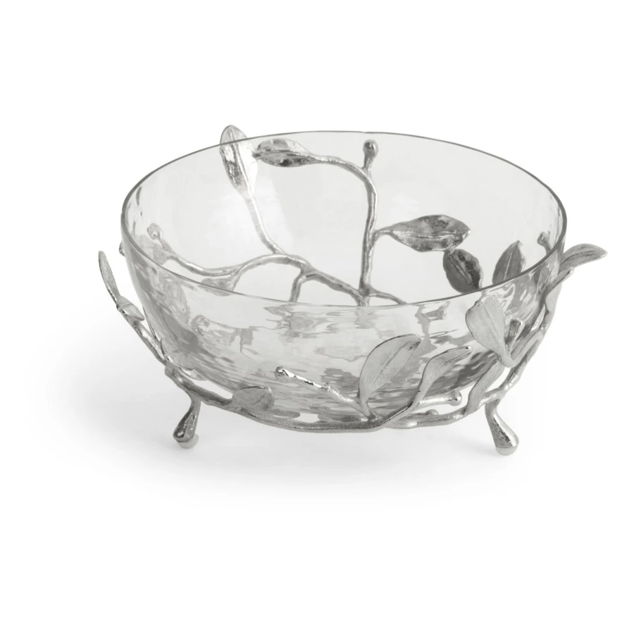Чаша на подставке Michael Aram Лавровый лист 16 см, стекло